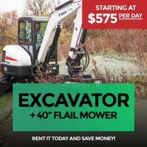 Track-Loader-plus-Excavator-and-Flail-Mower--for-Rent