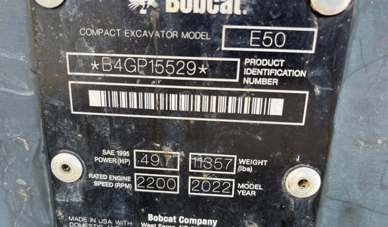 2022 Bobcat E50 full